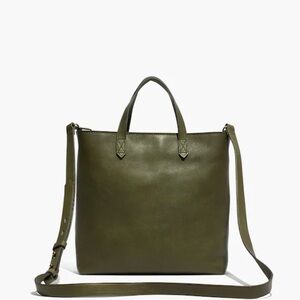 Madewell Olive Leather Tote Bag